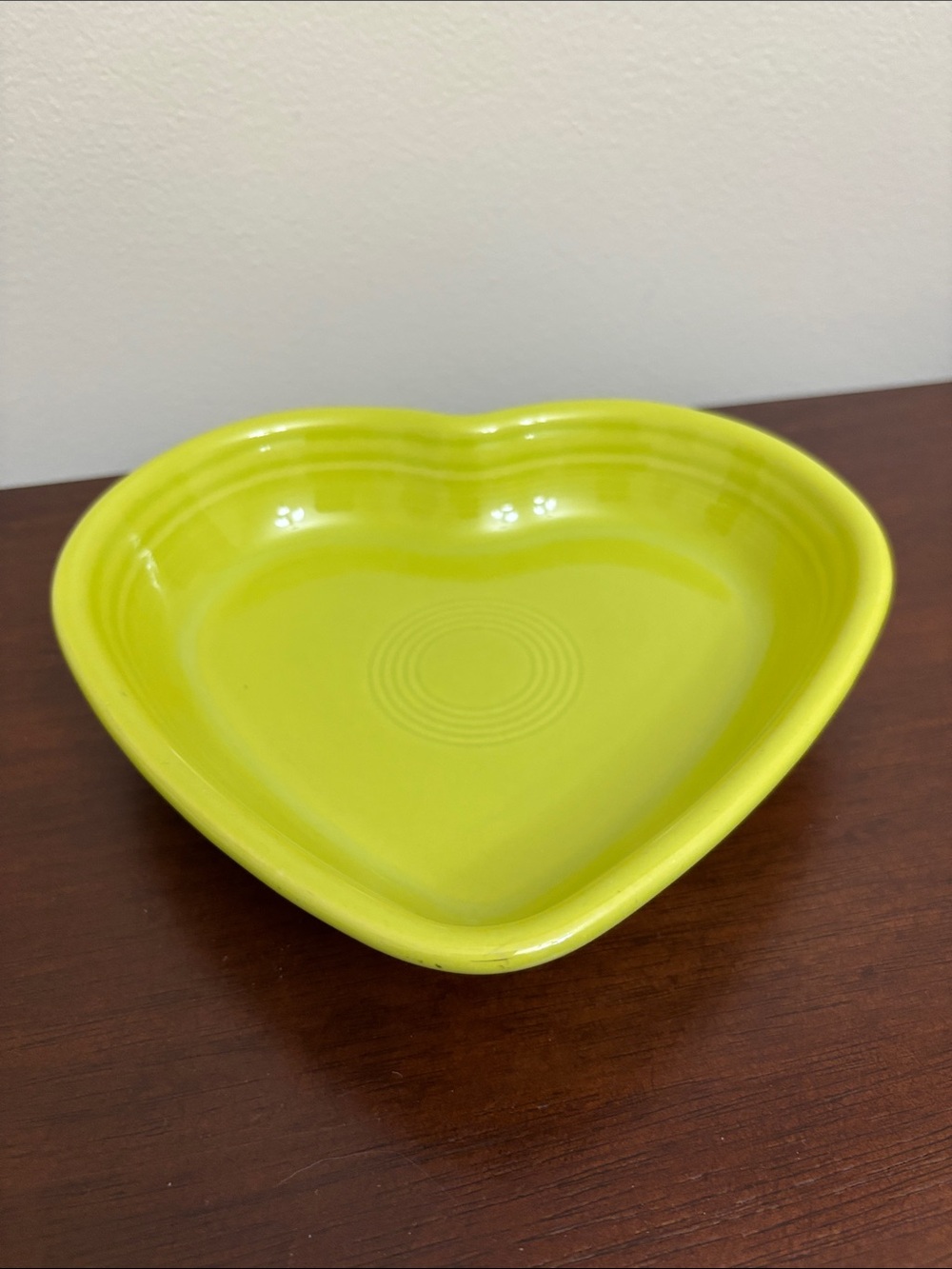 Fiestaware 7 1/2" Medium Heart Shaped Bowl Lemongrass Candy Dessert Dish Retired